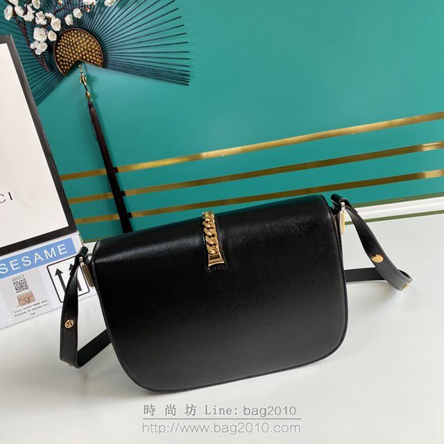 Gucci古馳包包 G家新款女包 款號:601067 Sylvie 1969系列小號肩背包 古奇克色全皮單肩斜挎女包  gdj1358